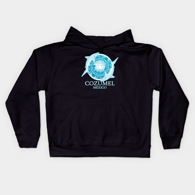 Caribbean Reef Sharks Cozumel Mexico Kids Hoodie by NicGrayTees